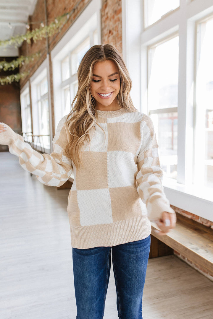 Rach Checkered Knit Sweater
